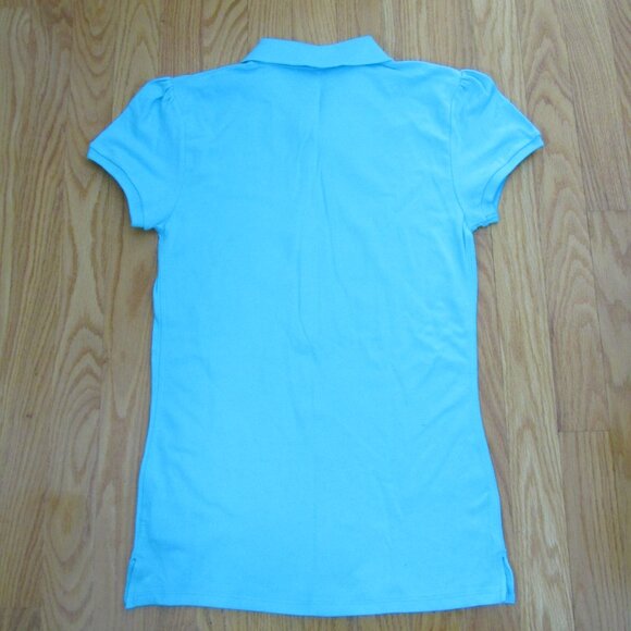 FADED GLORY WOMEN'S 'S SIZE S (4 / 6) POLO SHIRT AQUA SWIMMER BLUE TOP NWT - Picture 4 of 7